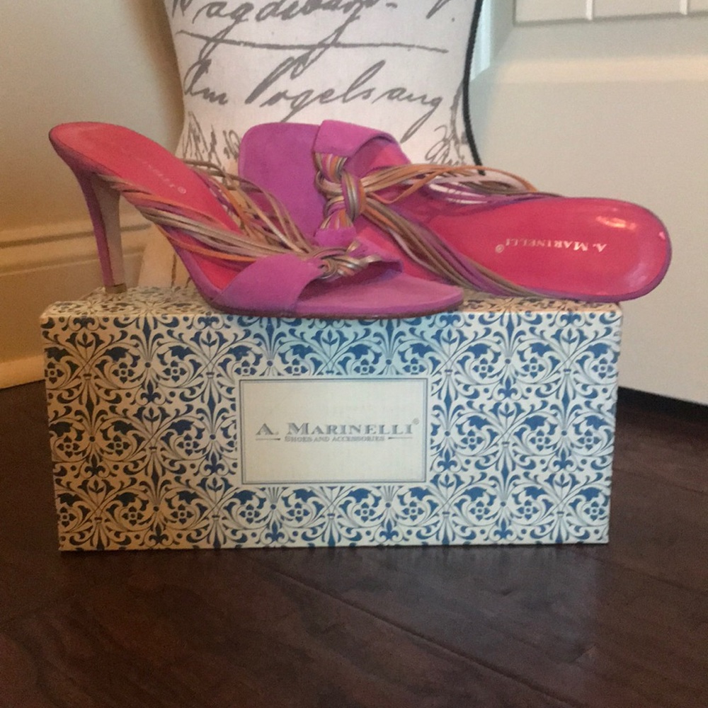 A. Marinelli fuschia multi suede shoes